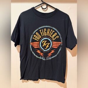 Foo Fighters Black Graphic Tee with Yellow Accent